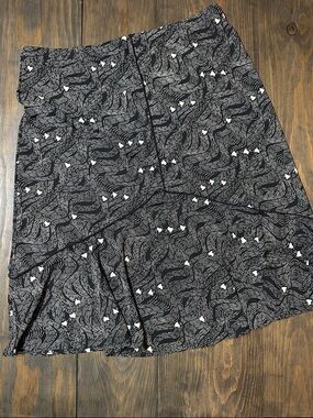 Studio M Black & Cream Abstract A-Line Skirt
